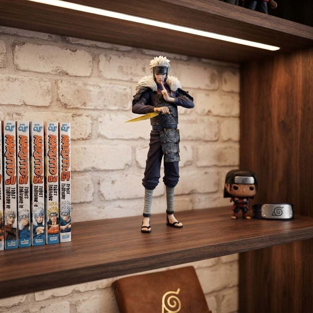 Figurine Tobirama Senju Naruto exposée sur une étagère (décor non inclus)
