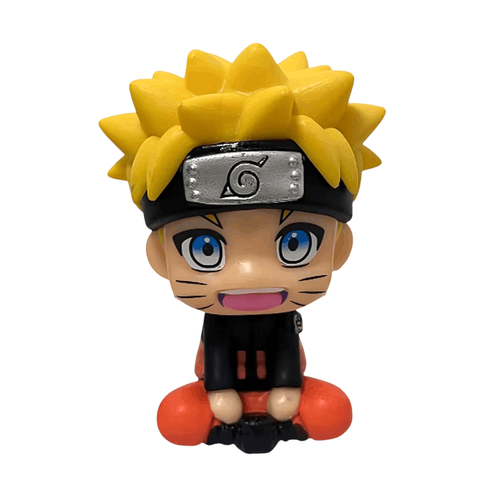 Figurine chibi Naruto Uzumaki 10 cm assis - face