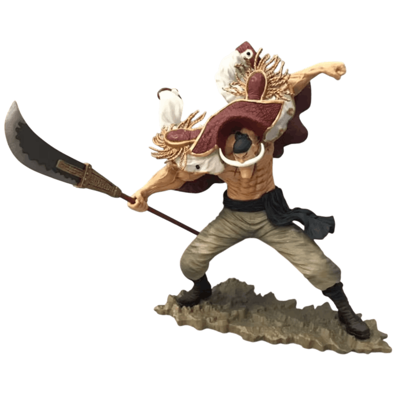 Figurine Edward Newgate (One Piece), 25 cm, bisento tenu à deux mains, traversant toute la pièce — détourée, vue sans décor.