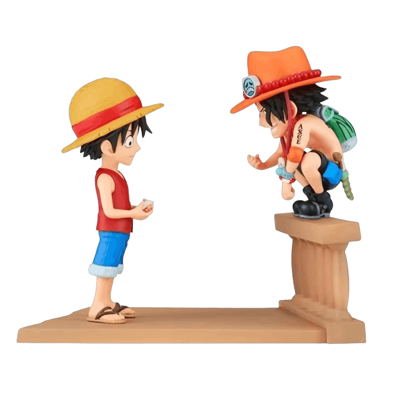 Diorama One Piece Luffy et Ace face à face - face