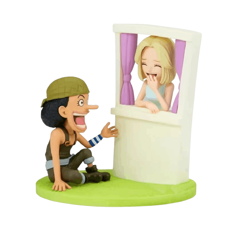 Diorama One Piece Usopp et Kaya à la fenêtre, la scène complète - face