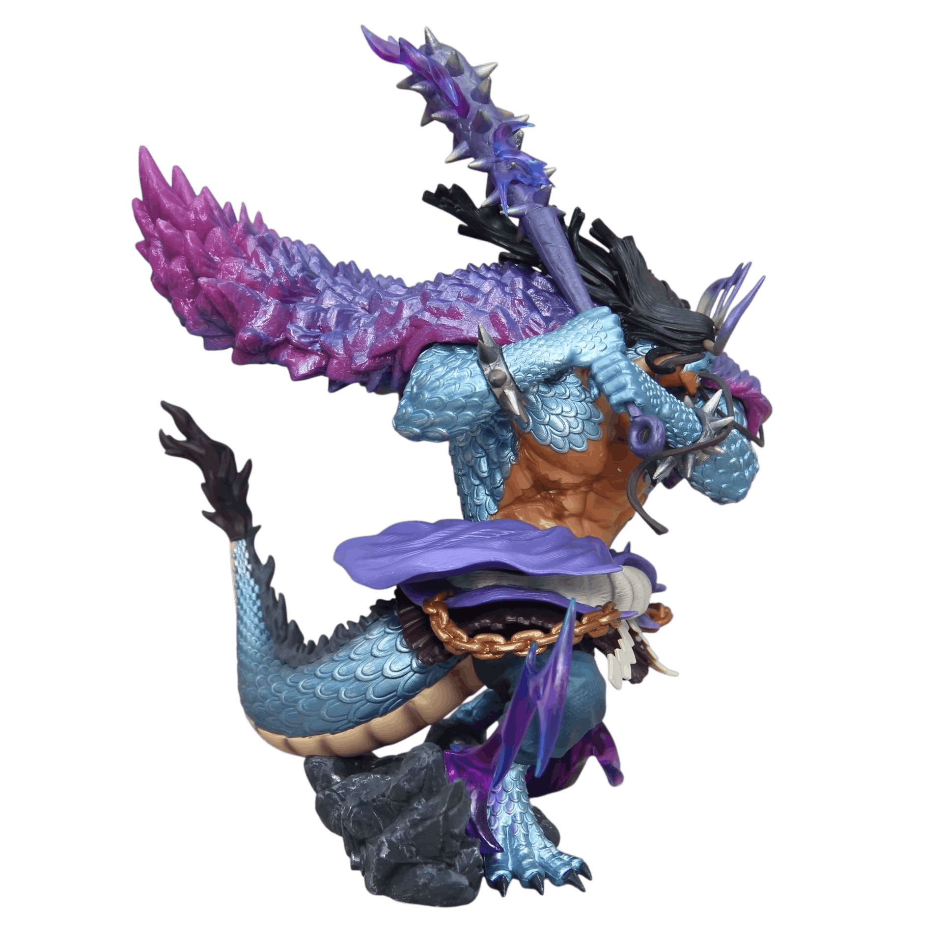 Figurine Kaido forme hybride dragon One Piece - profil