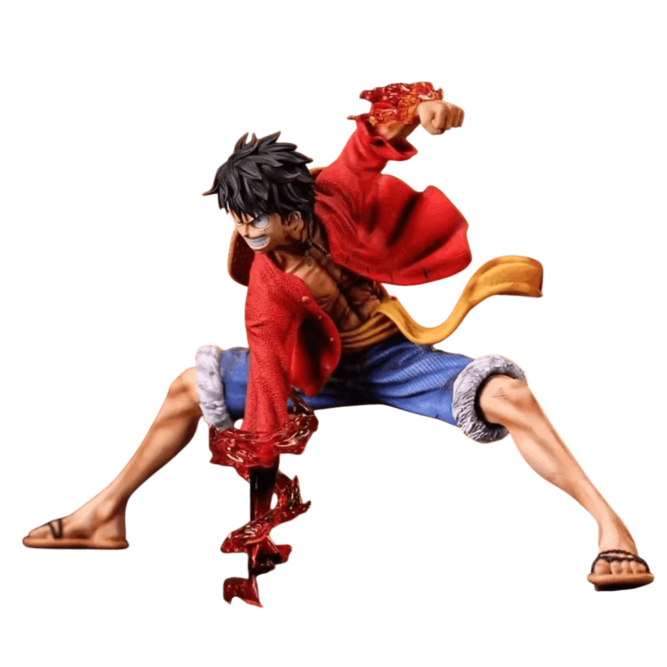 Figurine Luffy Battle Style One Piece vue de profil, poing en avant