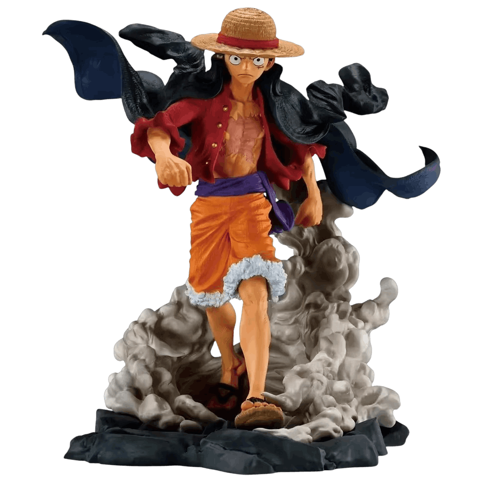 Figurine Luffy cape au vent One Piece - face