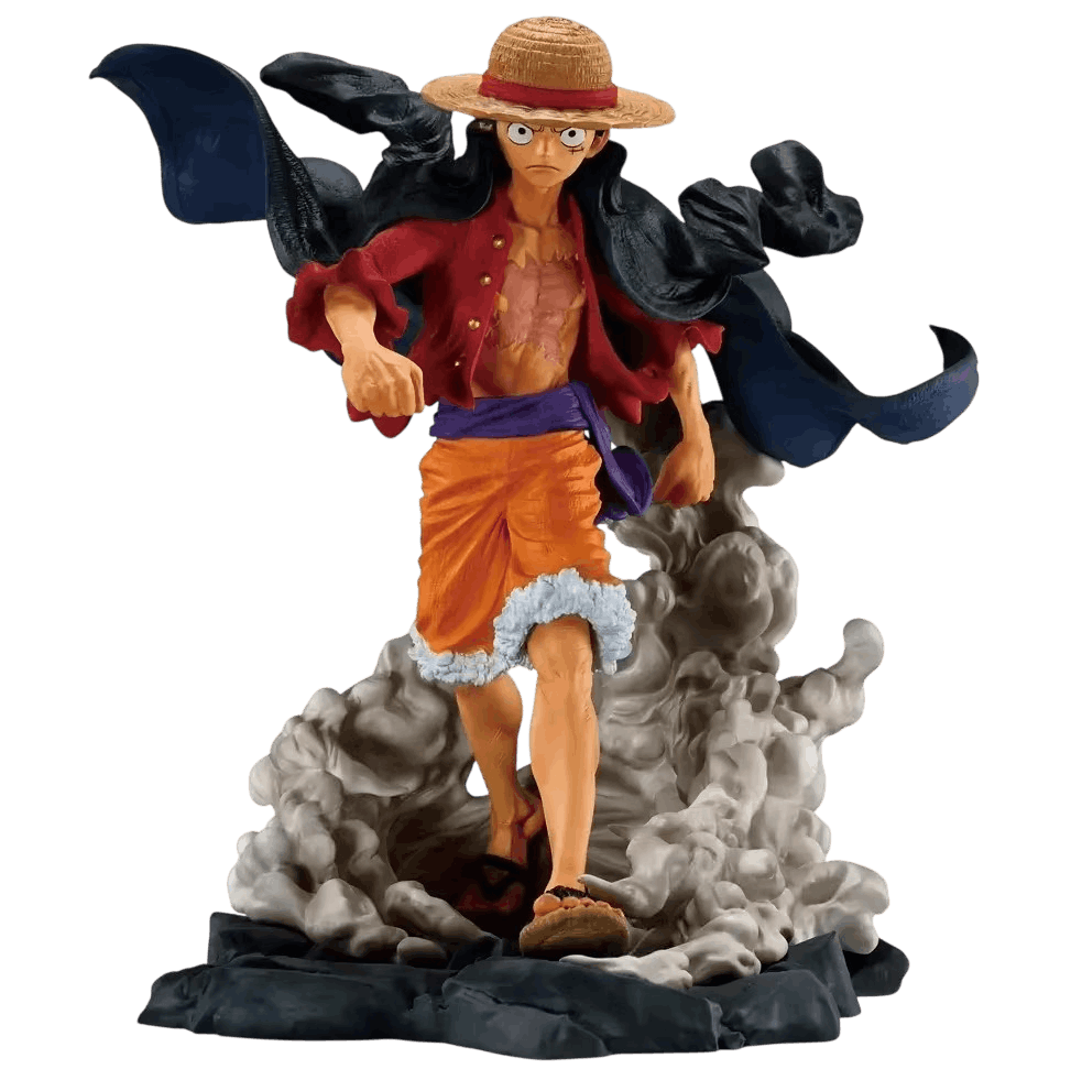 Figurine Luffy cape au vent One Piece - face