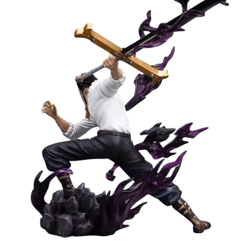 Figurine One Piece Mihawk statue PVC détails du socle
