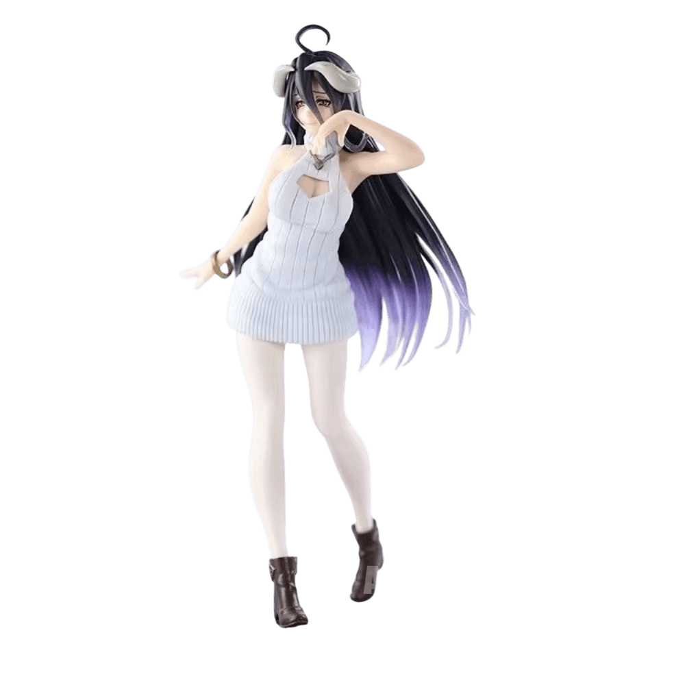 Figurine Albedo Overlord en robe-pull blanche - trois quarts