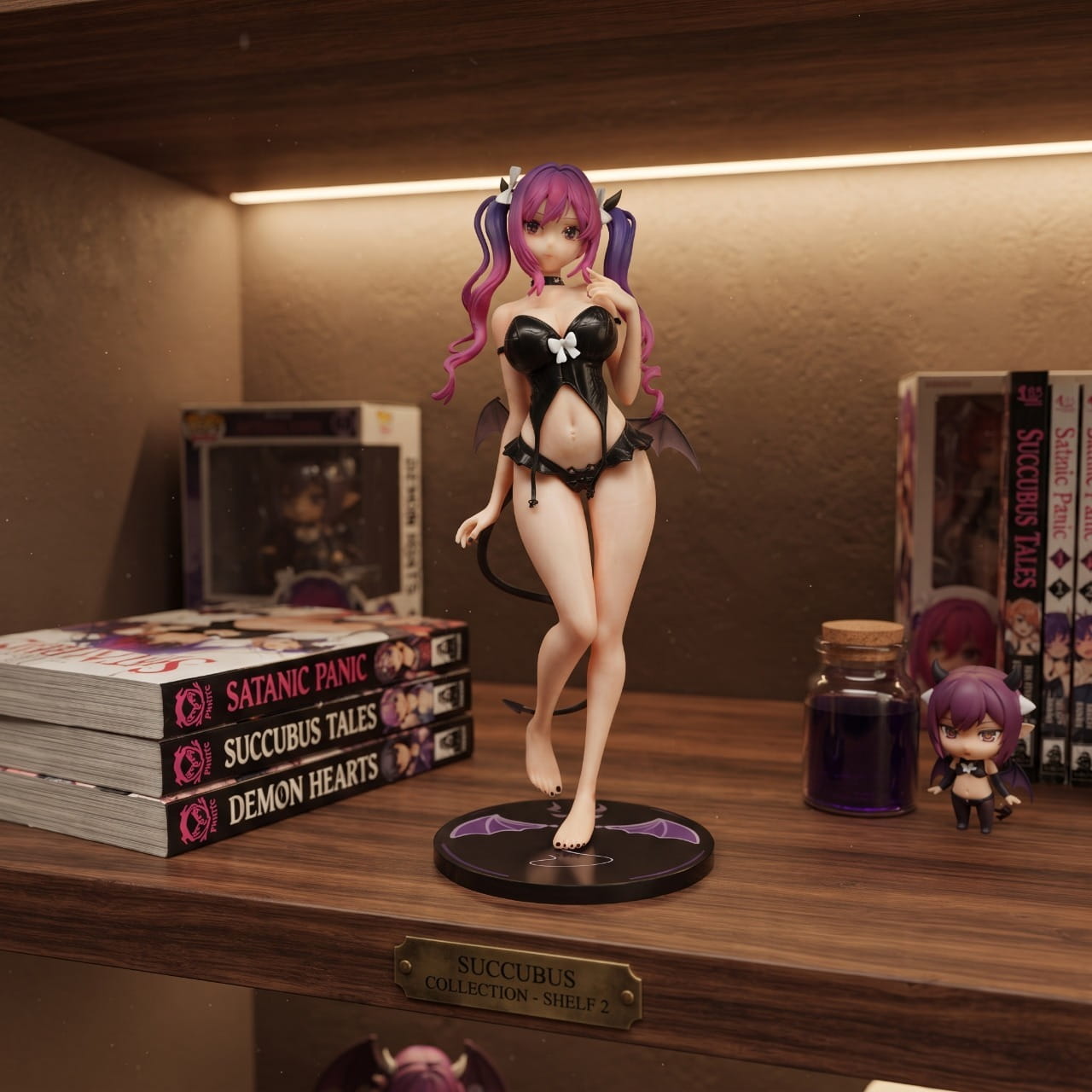 Figurine Petite Succube 30 cm exposée sur une étagère (décor non inclus)
