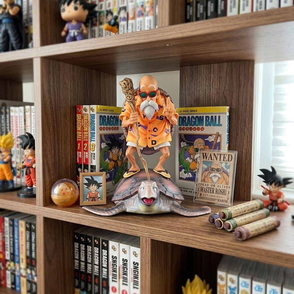 Figurine Tortue Géniale et sa tortue Dragon Ball présentation