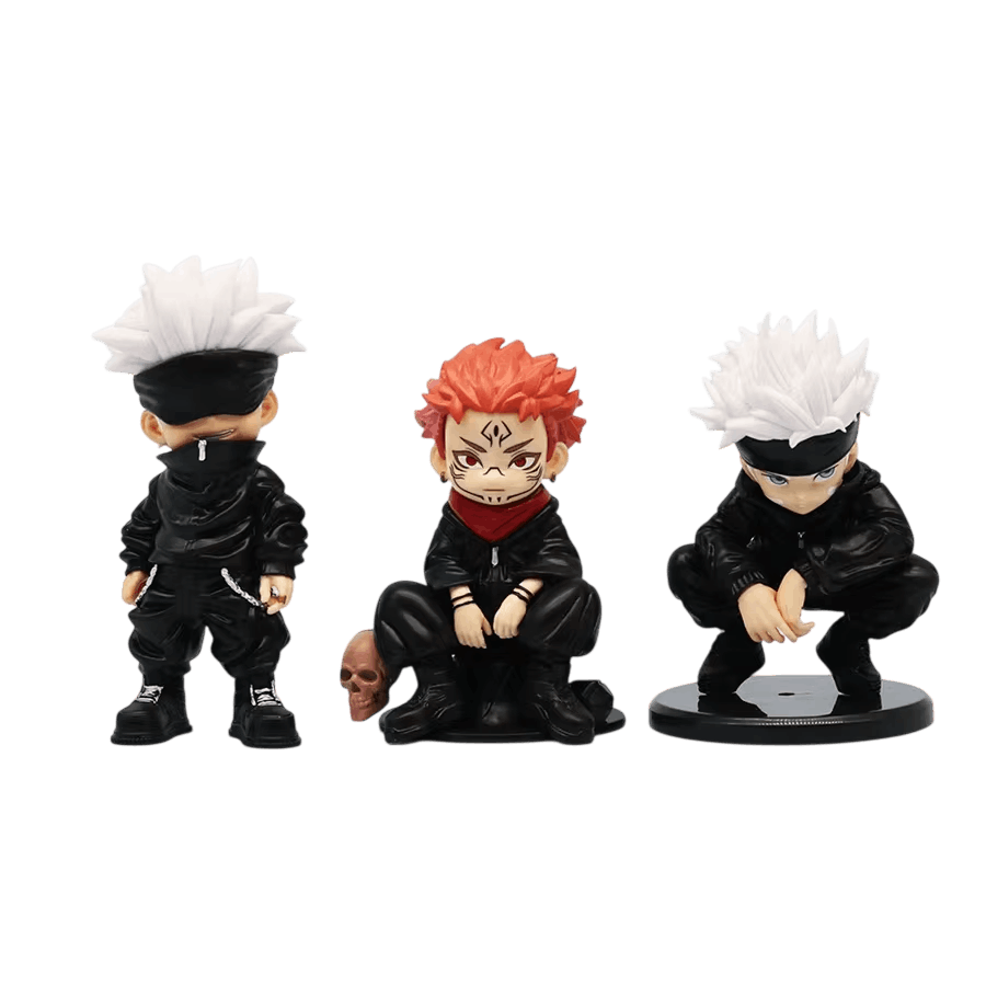 Figurines chibi Gojo et Sukuna Jujutsu Kaisen ensemble