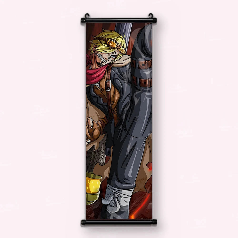 homme blond en long manteau gris, écharpe rouge, lunettes d'aviateur sur le front, kakémono vu de face