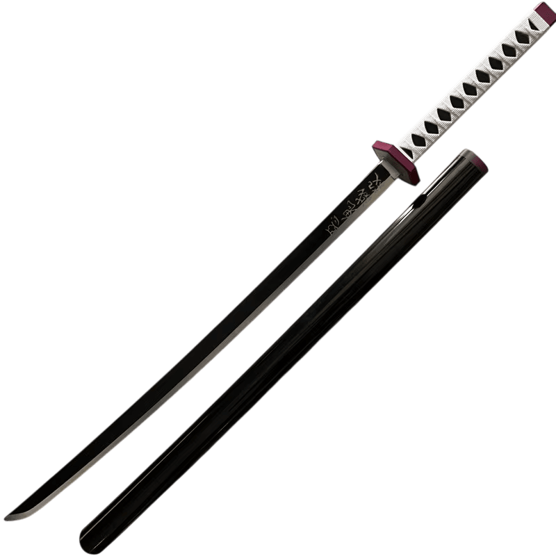 Katana Giyu Tomioka Demon Slayer — lame et fourreau, vue de face