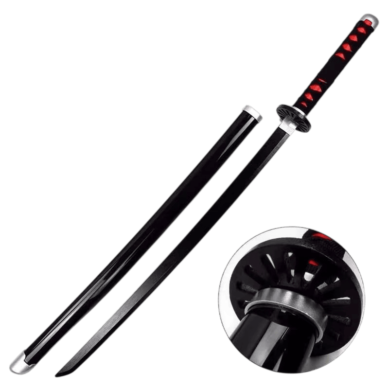Katana Tanjiro Kamado Demon Slayer — lame et fourreau, vue de face