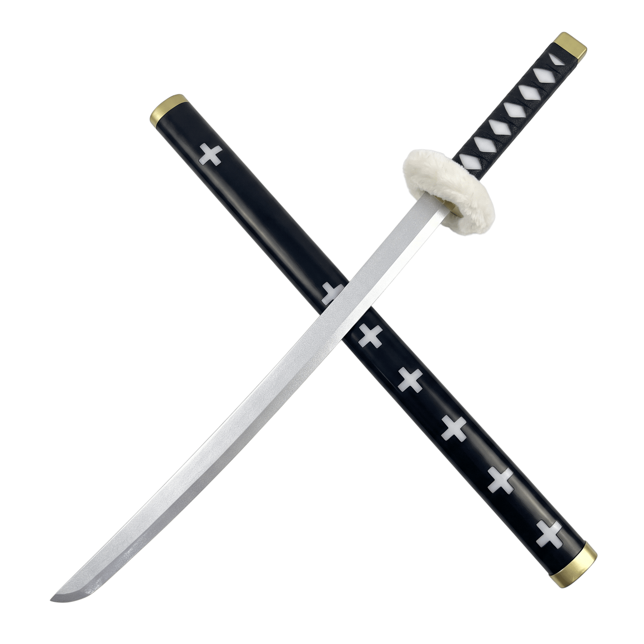 Katana Trafalgar Law One Piece — lame et fourreau, vue de face