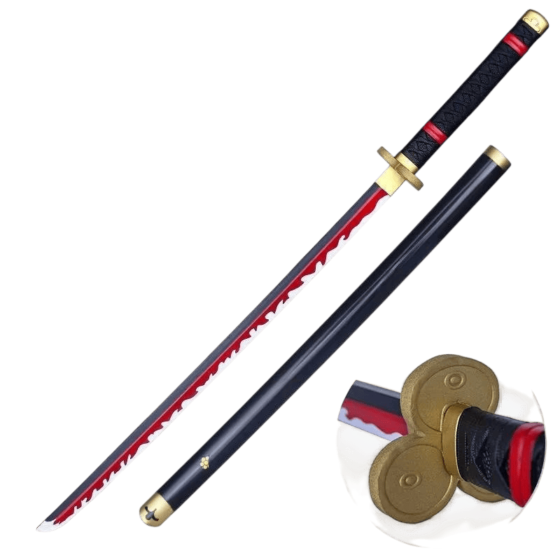 Katana Zoro One Piece — lame et fourreau, vue de face