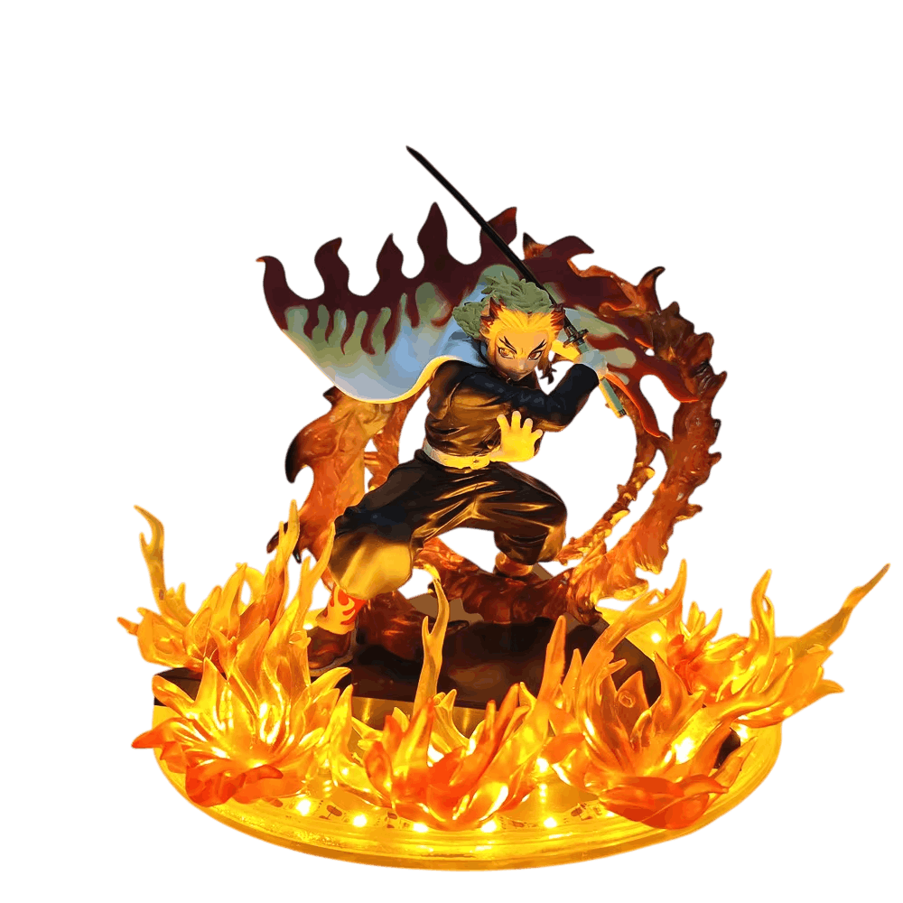 Lampe LED Rengoku souffle du feu Demon Slayer - face
