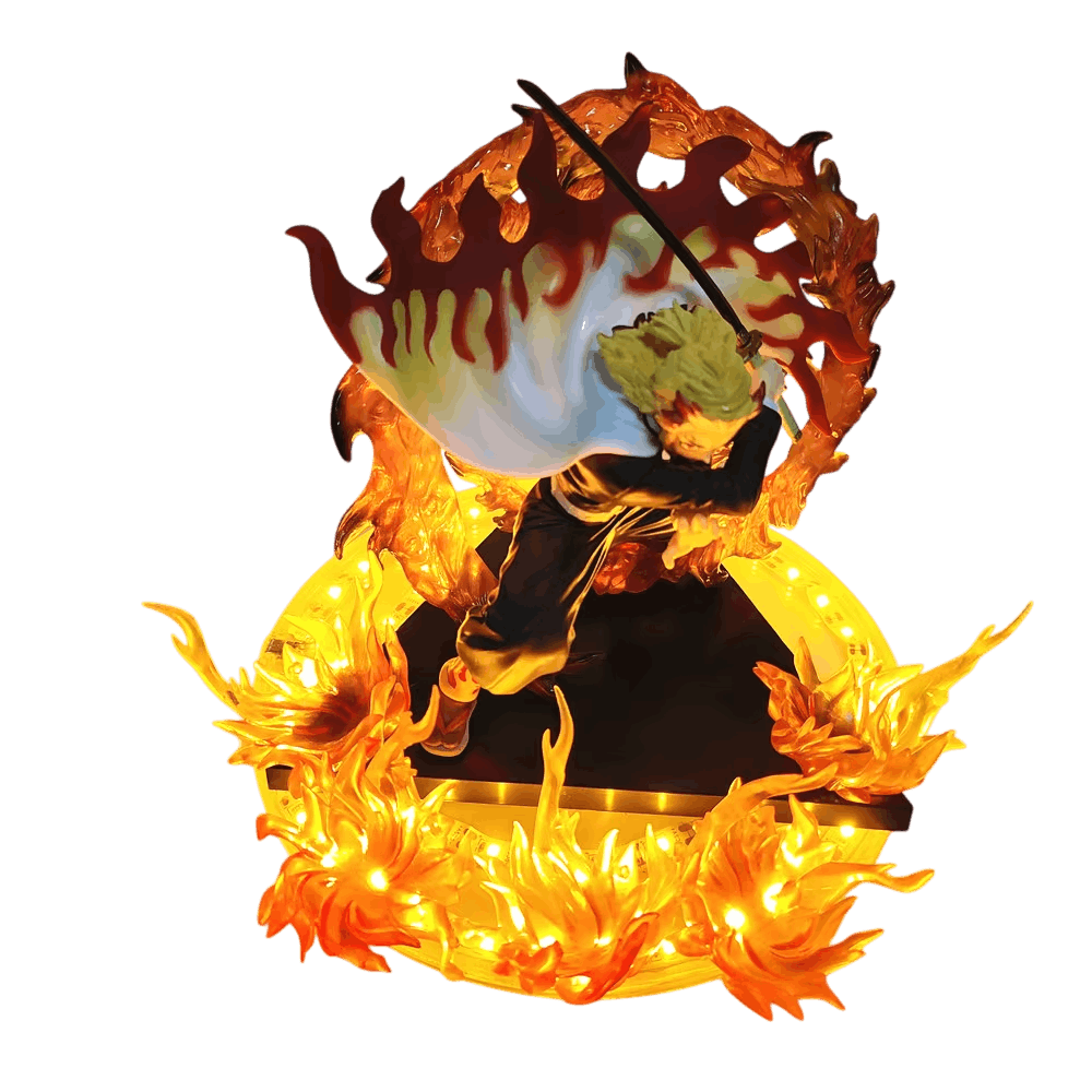 Lampe LED Rengoku souffle du feu Demon Slayer - profil