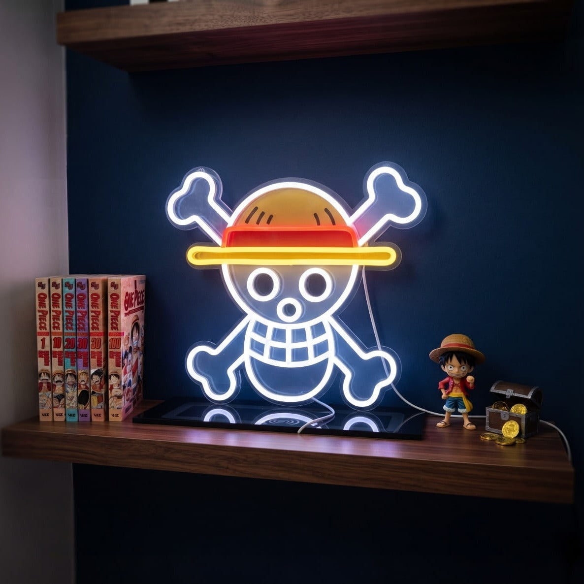 Néon LED Mural Manga – One Piece ou Dragon Ball (4 Modèles) — Pavillon Chapeaux de Paille