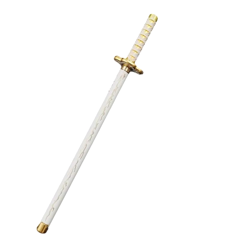 Stylo katana Demon Slayer, fourreau blanc et garde dorée