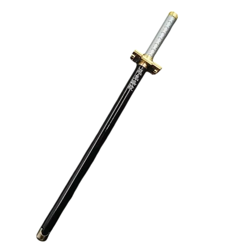 Stylo katana Demon Slayer, fourreau noir et garde dorée en croix