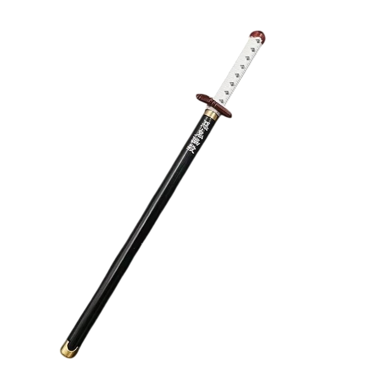 Stylo katana Demon Slayer, fourreau noir laqué et garde rouge sombre